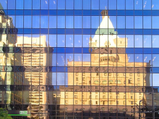 In Reflection of the Hotel Vancouver