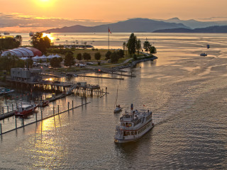 Paddlewheeler at Sunset